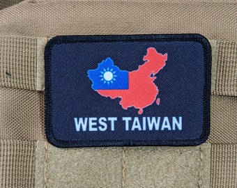 West Taiwan anti-ccp anti-communist support meme 2"x3" morale patch with hook and loop backing