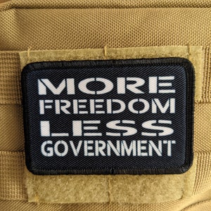 More freedom less government 2&quot;x3&quot; morale patch with hook and loop backing