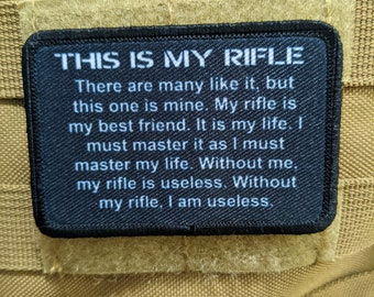 Rifleman's Creed-tekst legermilitair 2 x 3 inch moraalpatch met klittenband aan de achterkant