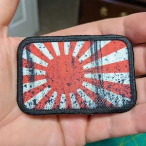 Sol nascente desgastado japonês 2&quot;x3&quot; patch moral com velcro na parte de trás