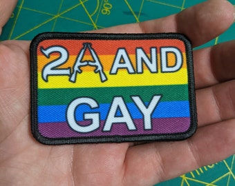 Pro second amendment and gay lgbt  2"x3" removable morale patch with hook and loop backing