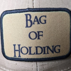 bag of holding dnd dungeons and dragon meme 2&quot;x3&quot; morale patch with hook and loop backing