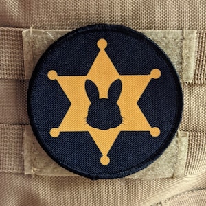 Badge bunny police wife girlfriend type 1 3&quot; circle morale patch with hook and loop backing