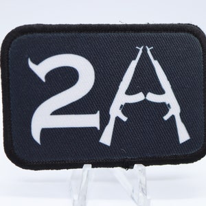 2nd amendment patch  2&quot;x3&quot; morale patch with hook and loop for hat