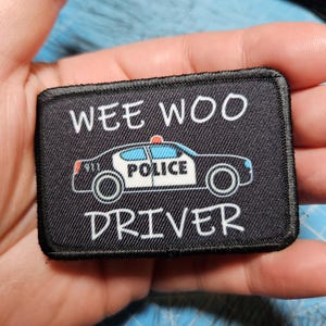 Wee Woo Driver 'Police Car' Embroidered Velcro Patch - Little Patch Co