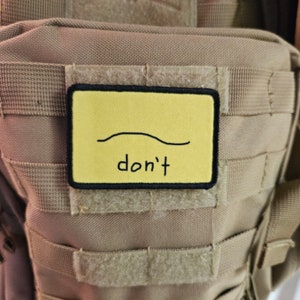 Don&#39;t bad drawing parody Gadsden flag meme 2&quot;x3&quot; removable morale patch with hook and loop backing