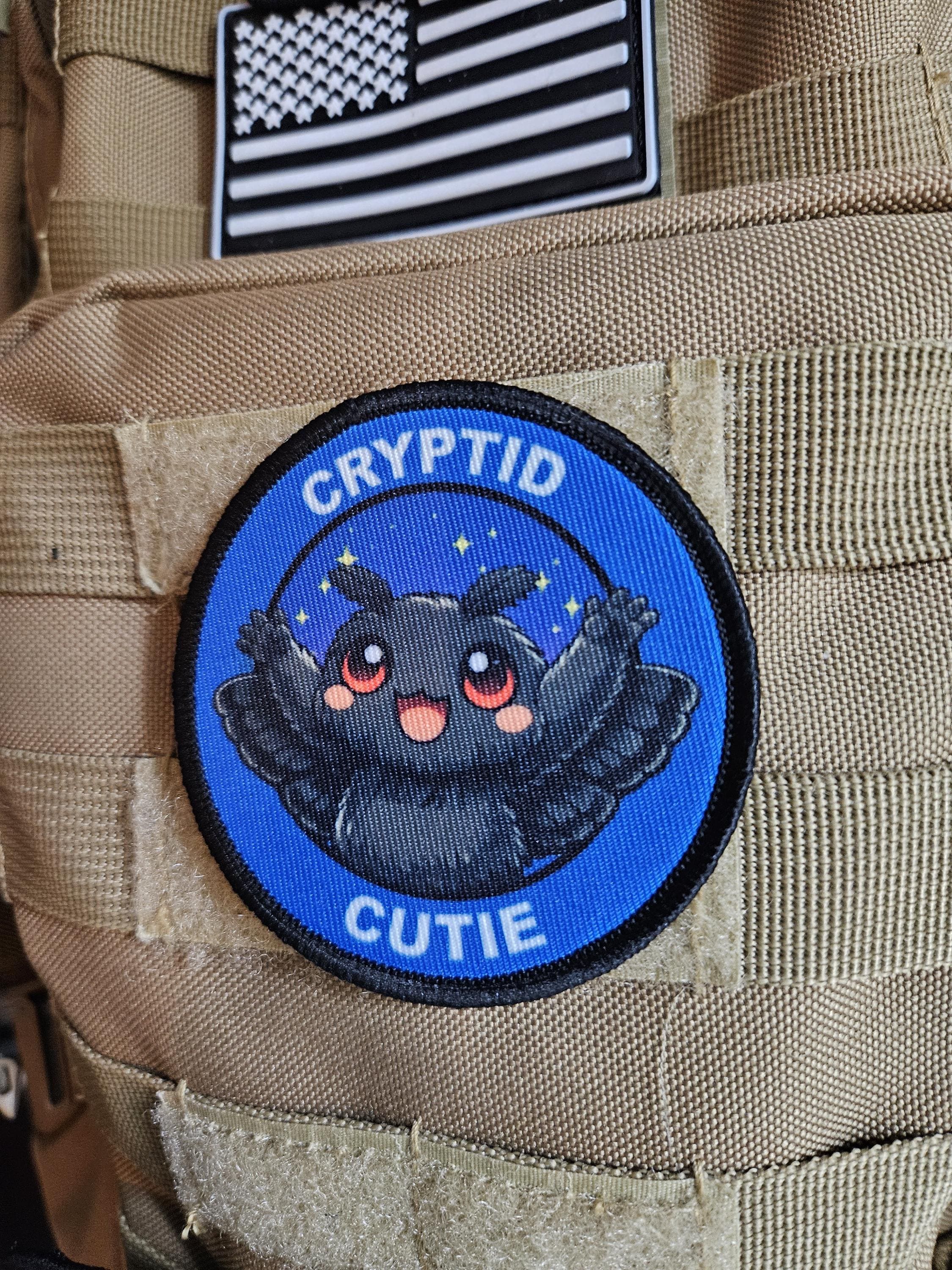 Cryptid Cutie Mothman Chibi Anime Meme 3" Circle Removable Morale Patch ...