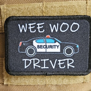 セキュリティ ウィー ウー ドライバー 保安官署 車の運転手 面白い 2&quot;x3&quot; 取り外し可能な士気パッチ フックとループの裏地付き