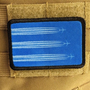Chemtrails conspiracy humor joke 2"x3" morale patch with hook and loop backing