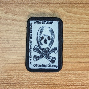 The Stamp Act history no taxation without representation 1776 2&quot;x3&quot; removable morale patch with hook and loop backing
