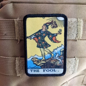 The fool tarot card special forces military  2"x3" morale patch with hook and loop backing