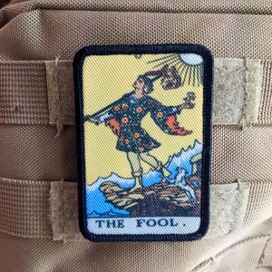 Der Narr Tarot Karte spezialeinheiten Militär 2 "x3"Moral Patch mit Klettverschluss auf der Rückseite