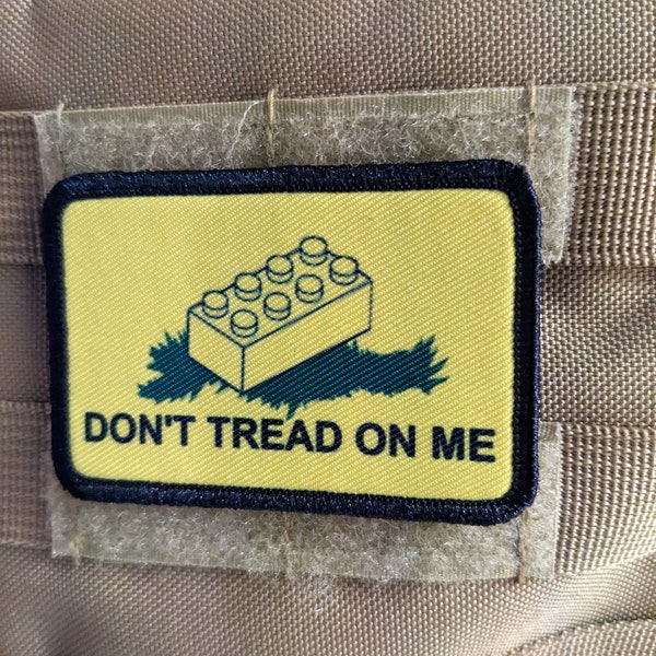 Don't tread on my brick joke Gadsden flag meme  2"x3" removable morale patch with hook and loop backing