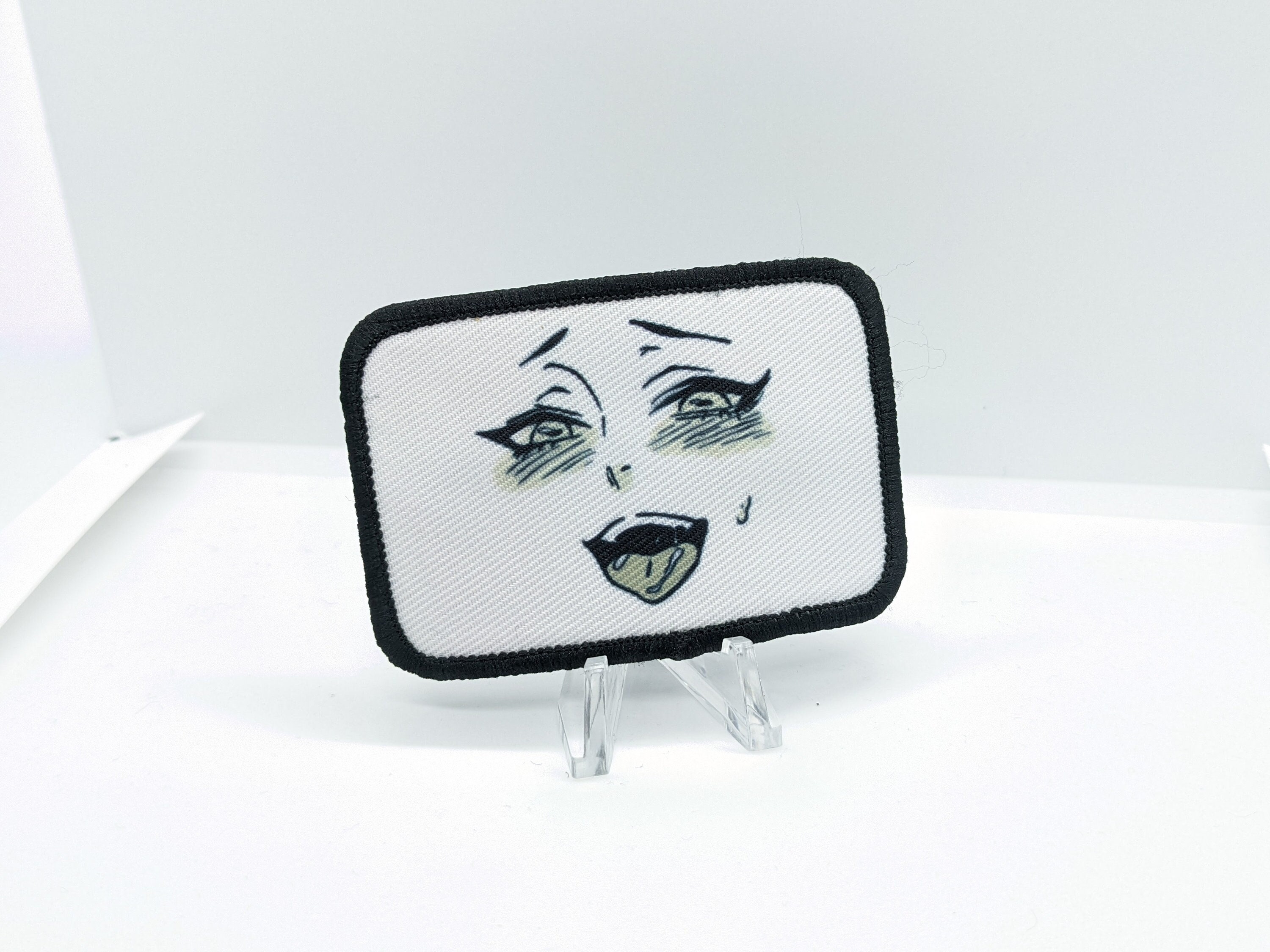 Ahegao Face Meme Anime Sexy O Face 2x3 Removable Morale Patch With