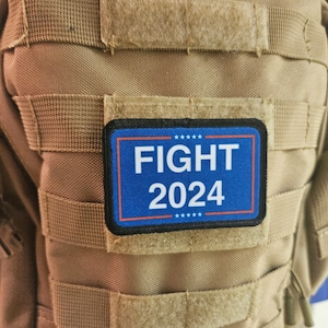 fight 2024  2"x3" morale patch with hook and loop backing military joke meme