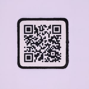 Rick roll meme QR code  3"x3" morale patch with hook and loop backing
