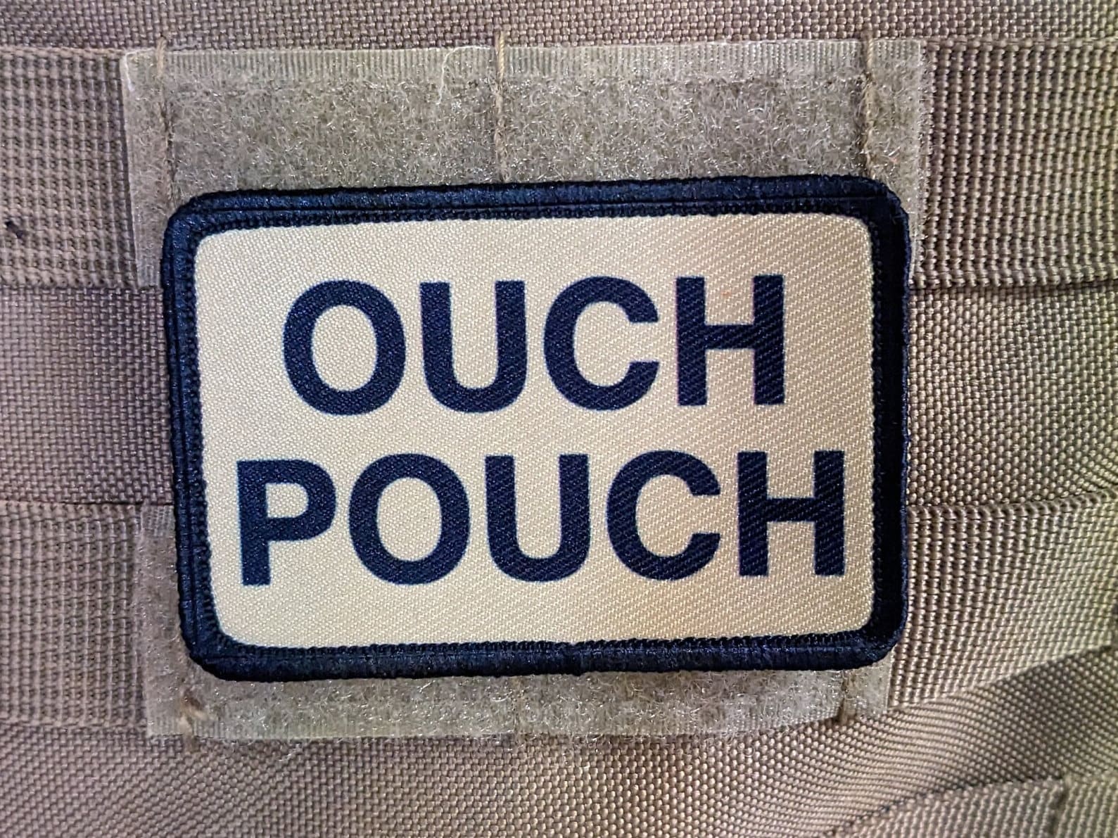 Embroidered Military Ouch Pouch Hook & Loop Jackets Jeans 