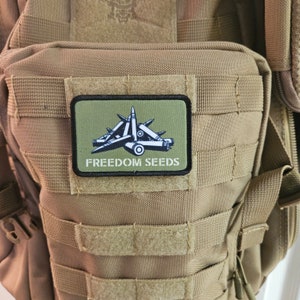 Freedom seeds meme  2&quot;x3&quot;  removable morale patch with hook and loop backing