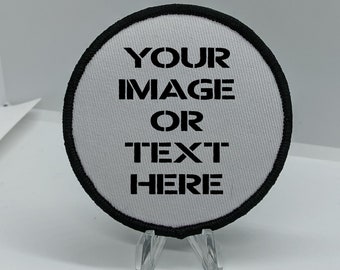 Custom choose your own image or text 3&quot; circle hook & loop morale patch