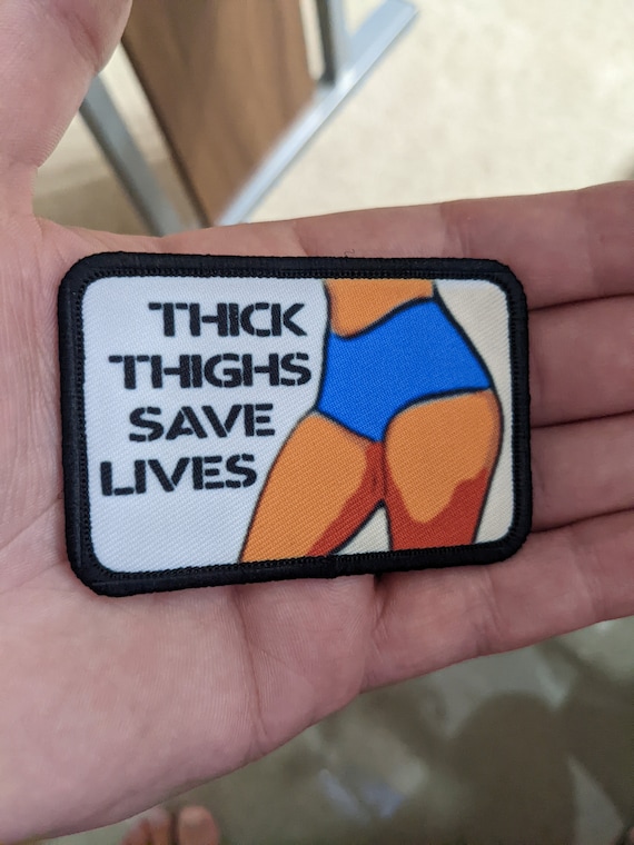 Thick Thighs Save Lives Fitness Legs Meme White Background - Etsy