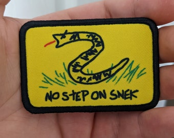 No step on SNaK Gadsden flag meme  2"x3" removable morale patch with hook and loop backing