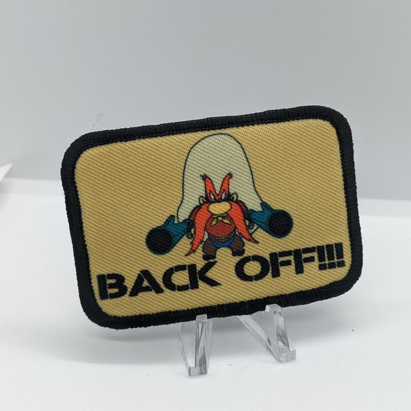 back off meme 2"x3" removable morale patch with hook and loop backing