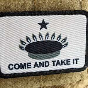 come take it gas stove ban joke flag 2nd amendment removable patch 2&quot;x3&quot; morale patch with hook and loop backing