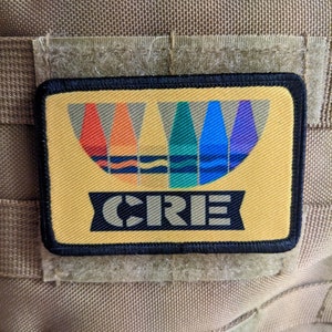 Crayon eaters military meme ration wide  2&quot;x3&quot; morale patch with hook and loop backing military joke meme