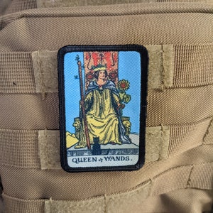 Queen of wands Tarotkarte Spezialeinheit Militär 2 "x 3 "Moral Patch mit Klettverschluss auf der Rückseite
