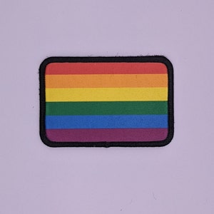 Gay pride flag 2&quot;x3&quot; morale patch with hook and loop backing