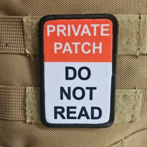Private patch do not read joke k2&quot;x3&quot; morale patch with hook and loop backing