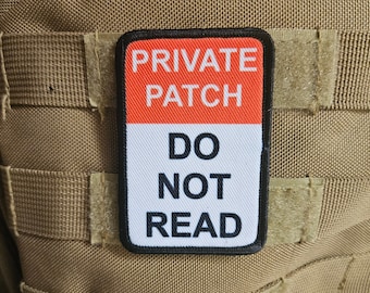 Parche privado No lea el chiste, parche moral de 2" x 3" con respaldo de velcro