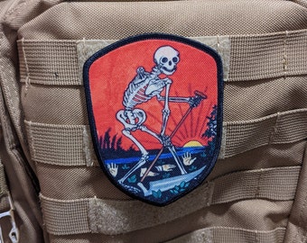 Death Grim Reaper 3"x4" shield shaped  hook & loop morale patch
