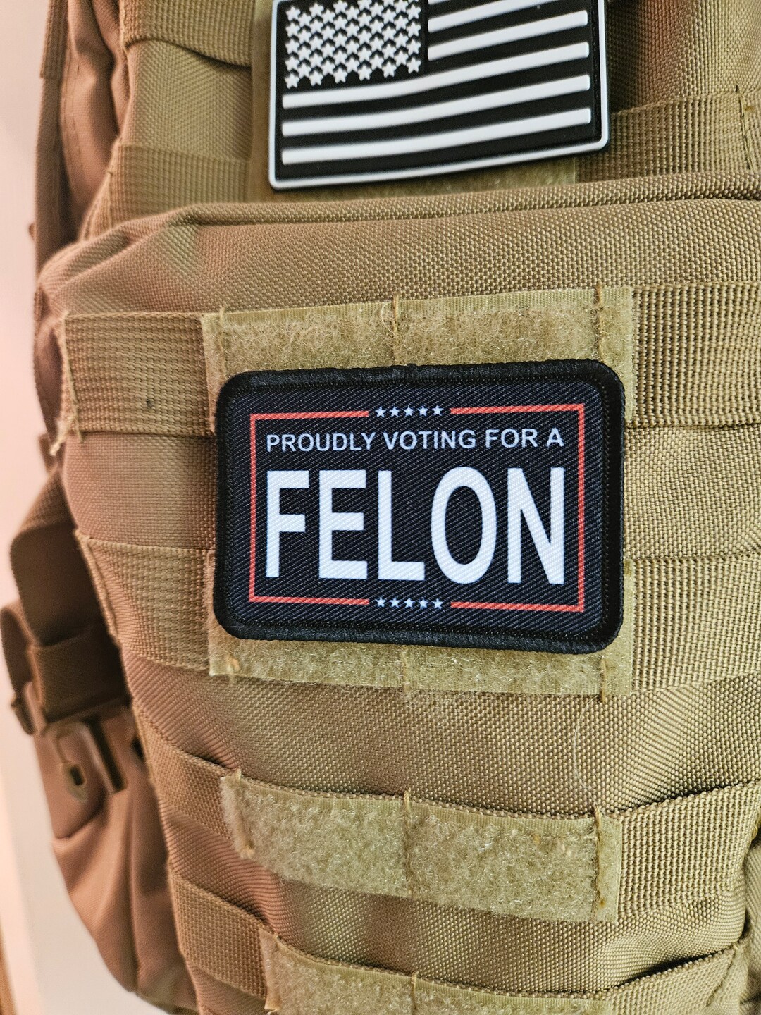 Felon Patch Proudly Voting for a Felon Black 2