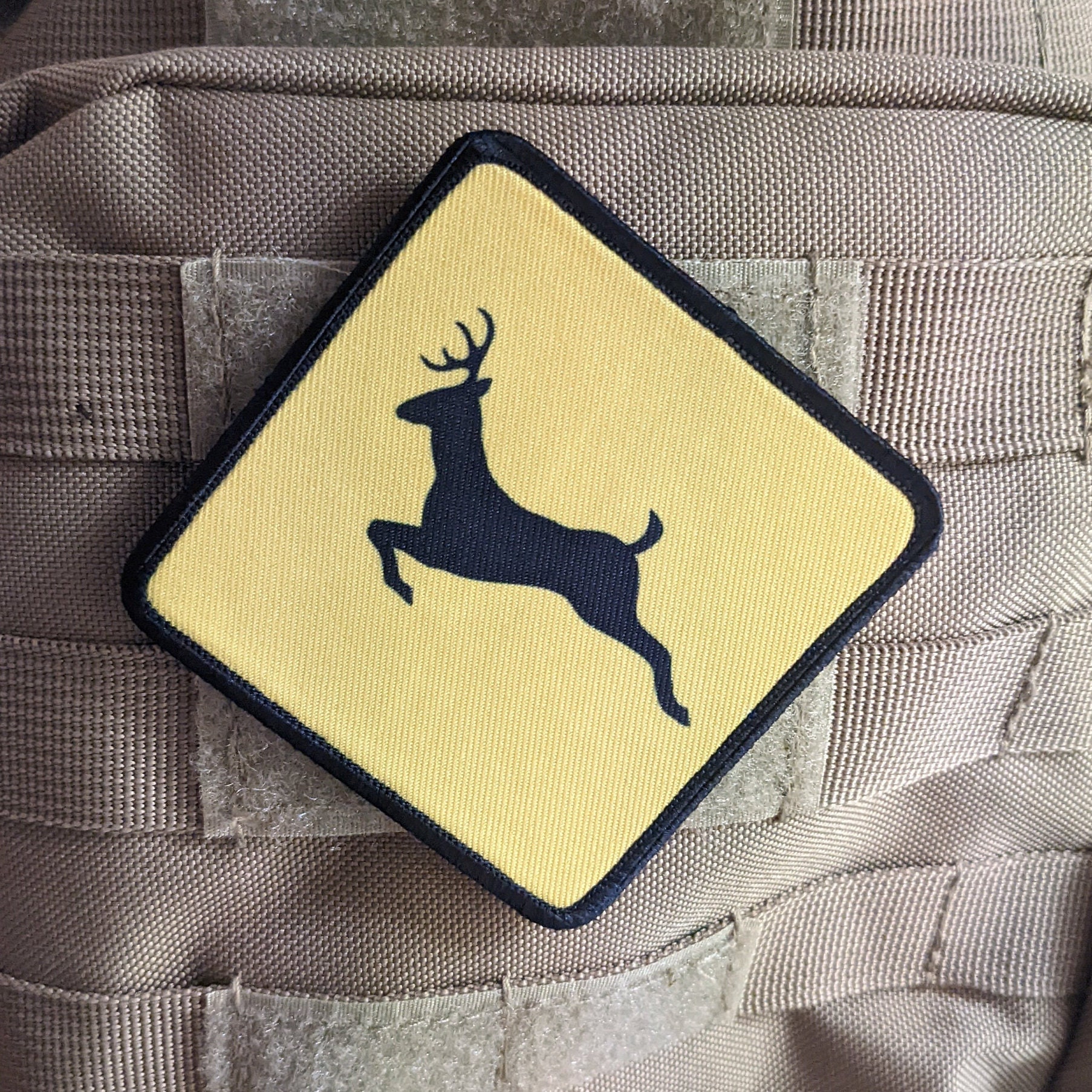 Hunting Patch With Stag Design - Iron On Or Sew On 2.95x2.95 Inch Antler Morale Patch For Vests & Clothing