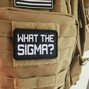 What the Sigma Meme 5,5 cm x 7,5 cm moralpatch med kardborreband baktill