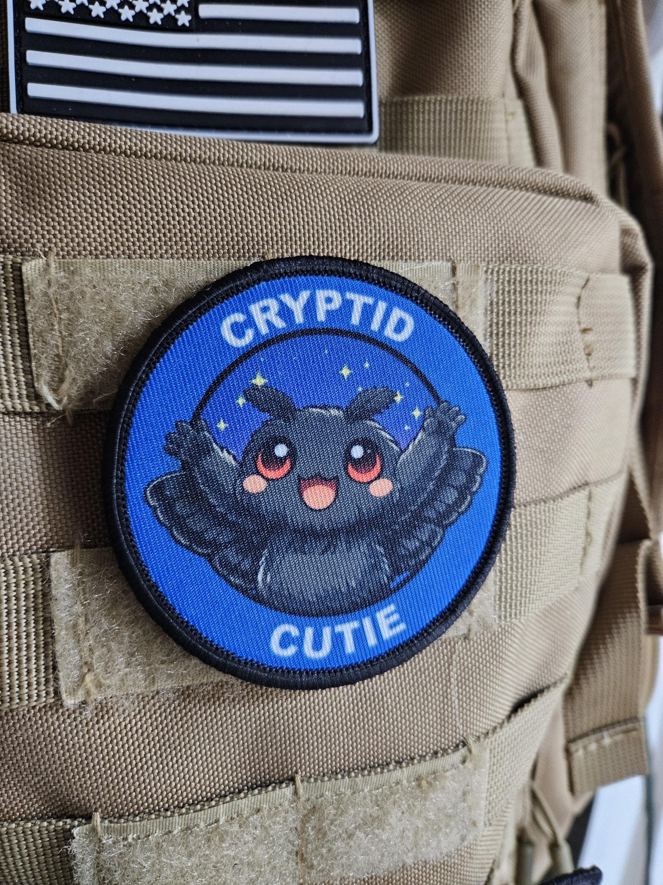 Cryptid Cutie Mothman Chibi Anime Meme 3" Circle Removable Morale Patch ...
