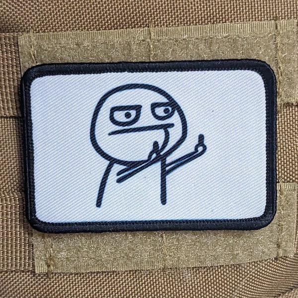 Mittelfinger Typ meme weißer Hintergrund 2 "x 3 "Moral Patch mit Klettverschluss auf der Rückseite