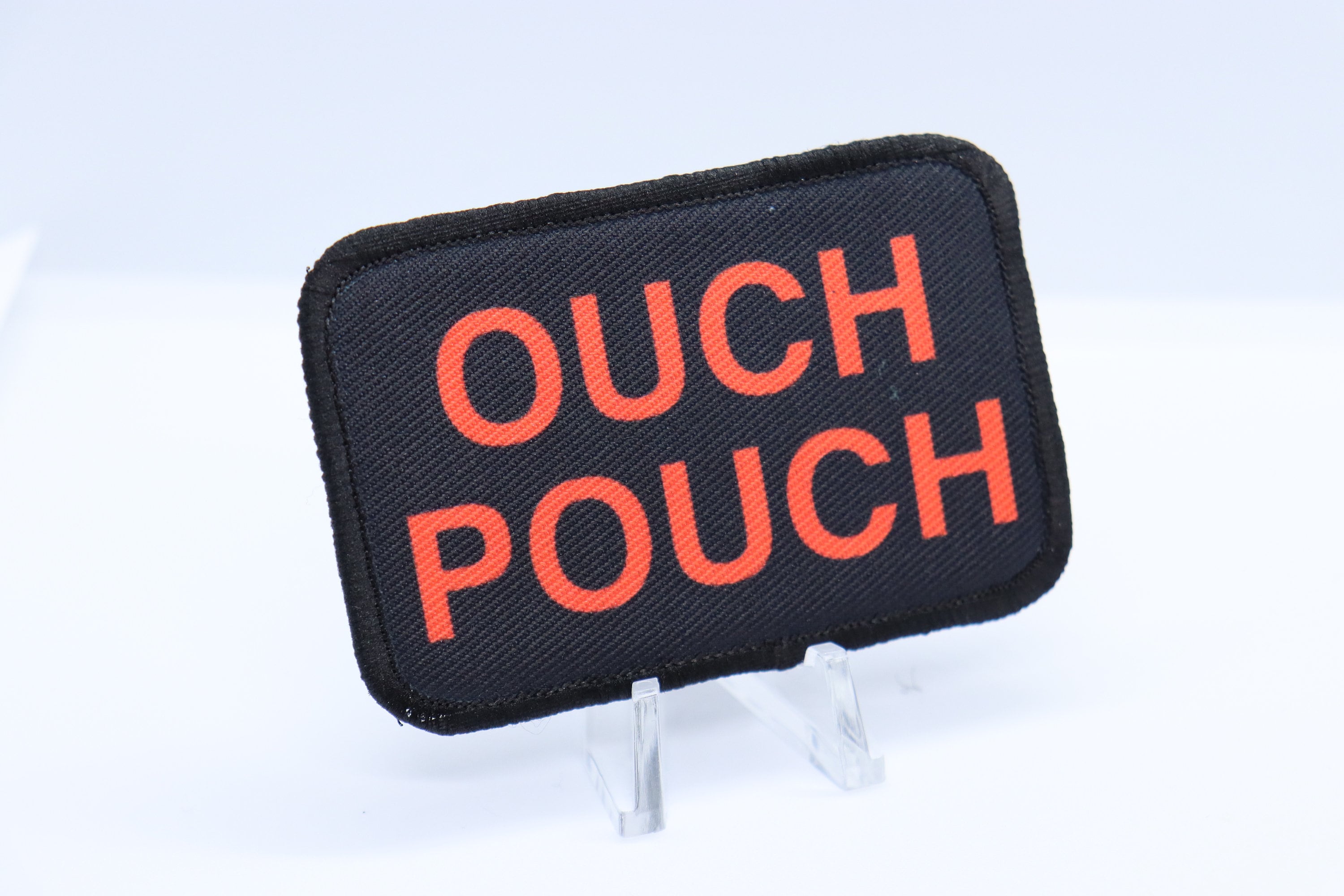 Ouch Pouch Patch Black White IFAK Medic Morale Embroidered - Hook & Loop