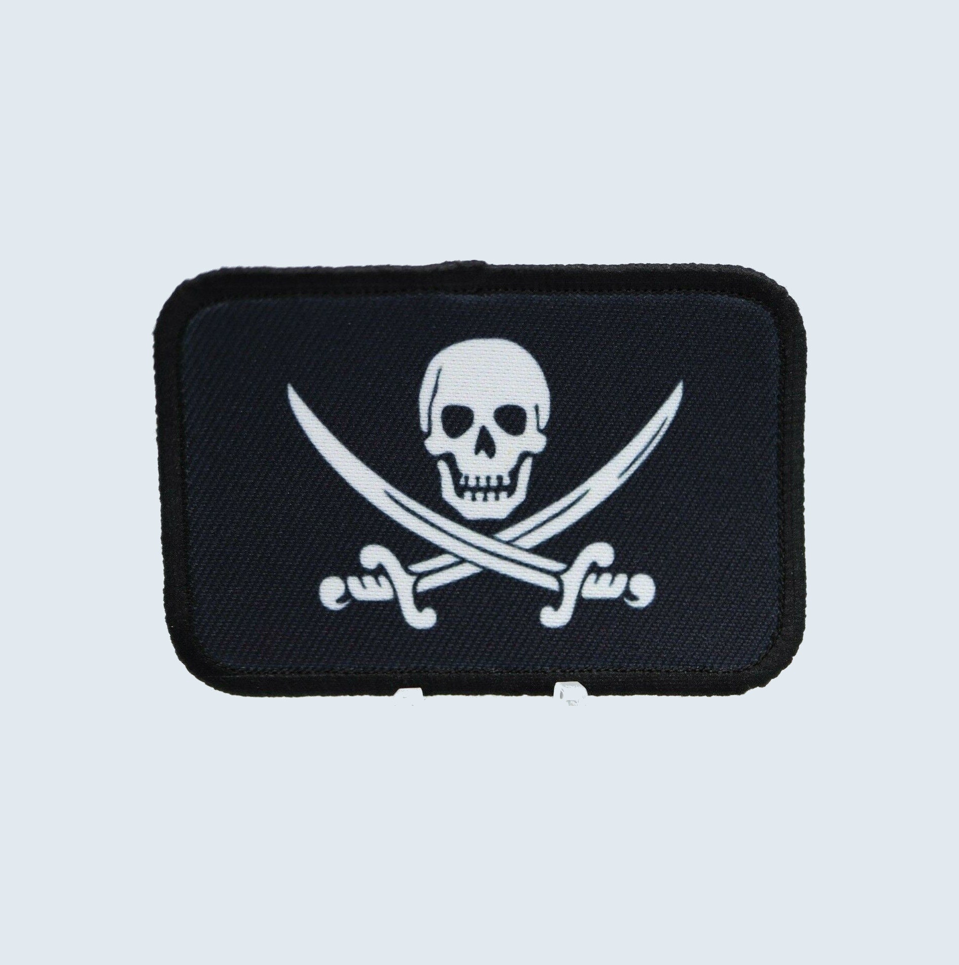 Pirate Flag Patches PVC Velcro Multiple Sizes Morale 
