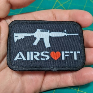 Airsoft love airsoft funny removable patch 2&quot;x3&quot; morale patch with hook and loop backing
