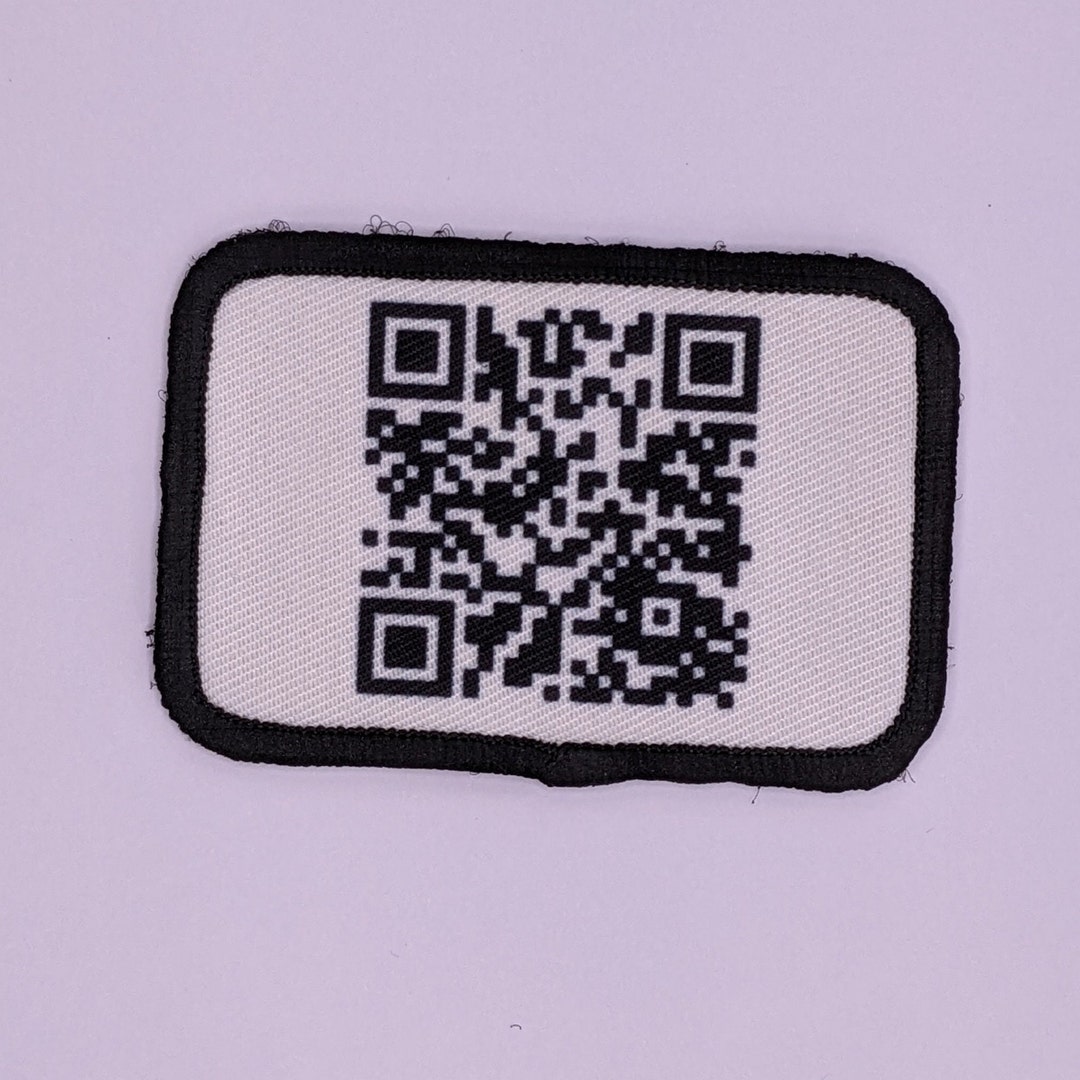 rickroll qr code patch  Rick Roll QR Code Funny Morale Patch.2x3 Hook and  Loop Patch. Made in The USA