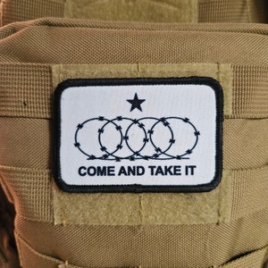 come take it razor wire meme flag 2nd amendment removable patch 2&quot;x3&quot; morale patch with hook and loop backing