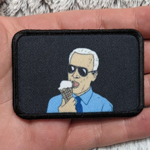 Biden Sucks but he likes ice-cream 2&quot;x3&quot; morale patch with hook and loop backing