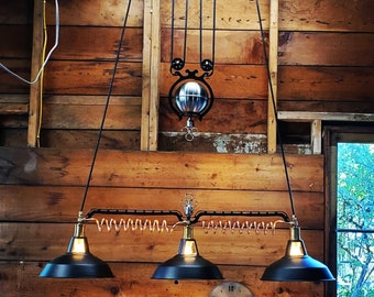 Steampunk counterweight lamp