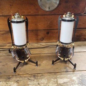 A pair of Steampunk End table lights made to order