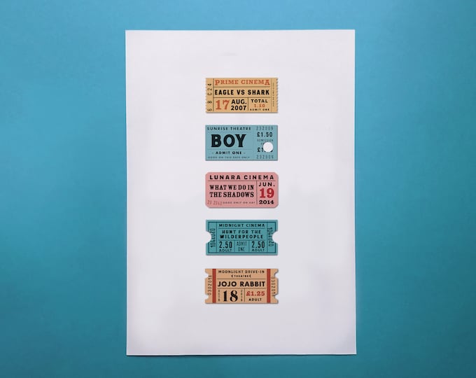 A3 Personalised 5 Ticket Print