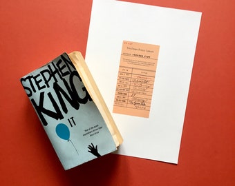 A4 Stephen King Library Card Print