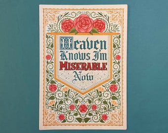 Heaven Knows I'm Miserable Now A3 Print