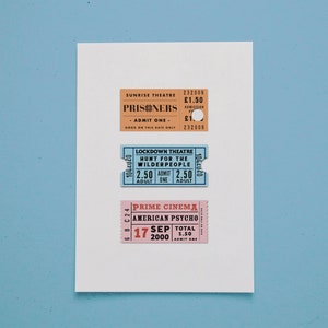 Personalised Cinema Ticket Print | Unique Gift for Film fans | Vintage Decor | Wall Art | A4 Print